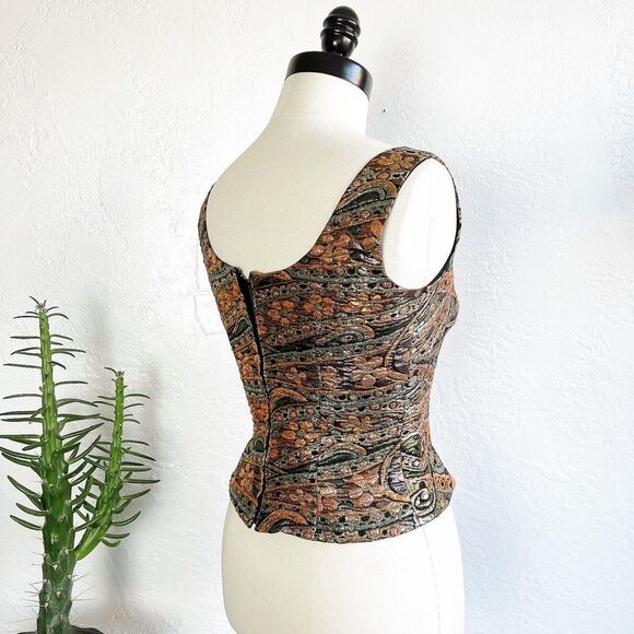 METALLIC LUREX LAME 60’s 60s Vintage Fitted Cocktail Party Evening Blouse Top S - Picture 6 of 10